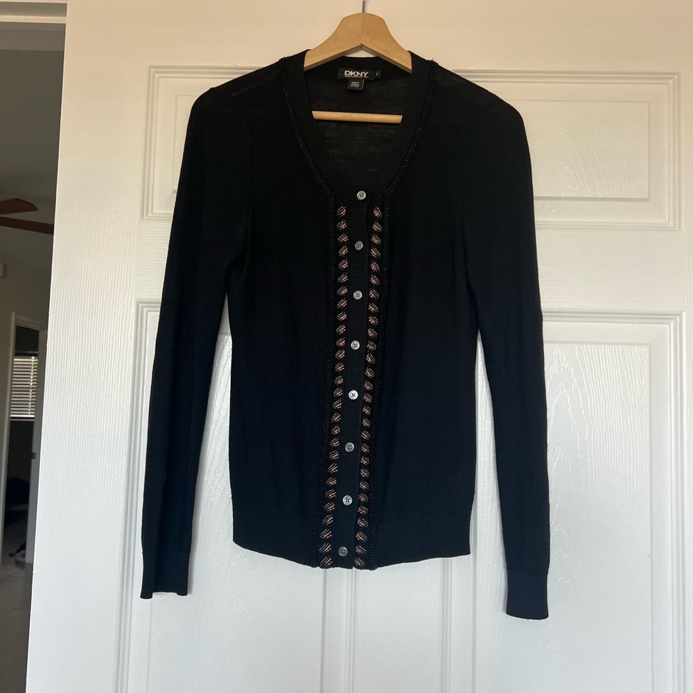 DKNY Black Women's Cardigan size medium .